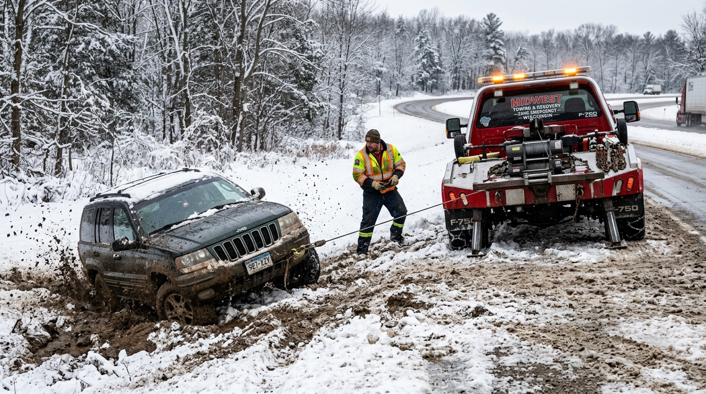 Off-Road Winch-Out Vehicle Recovery